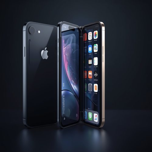 Lucid_Origin_A_sleek_and_modern_Apple_iPhone_with_a_foldable_d_0